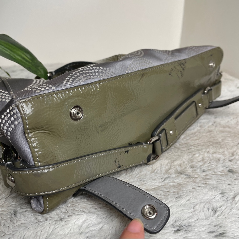 Coach Ashley Dotted OP Signature Satchel Purse Gray - Picture 5 of 13